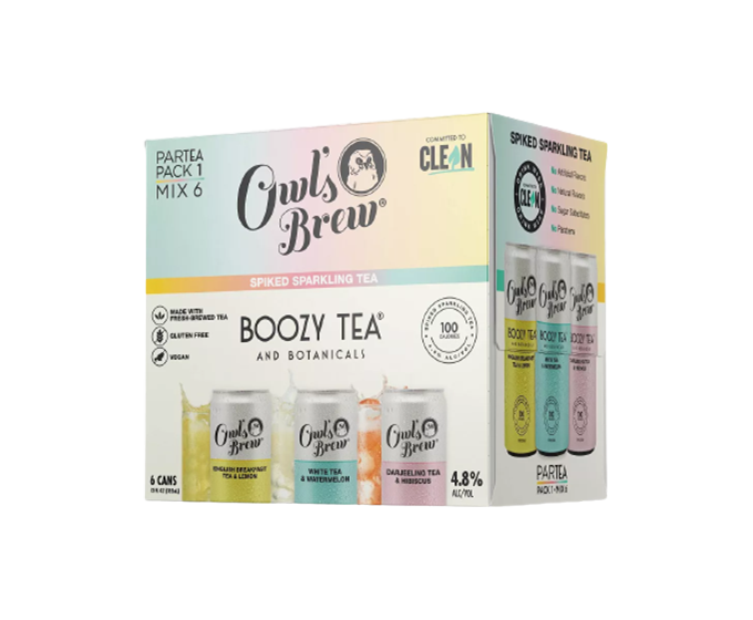 Owls Brew Boozy Tea Variety Pack 12oz 6-Pack Can