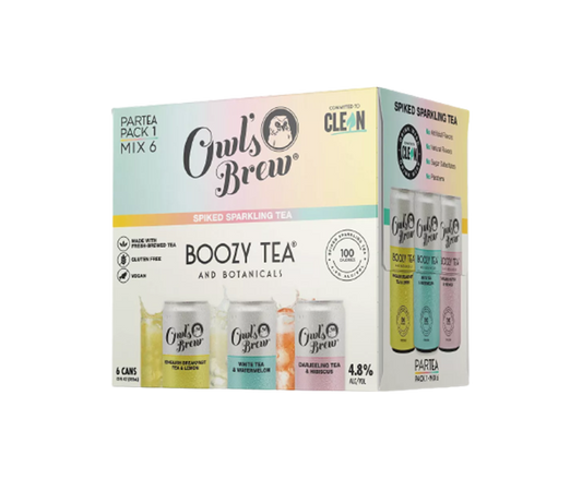 Owls Brew Boozy Tea Variety Pack 12oz 6-Pack Can