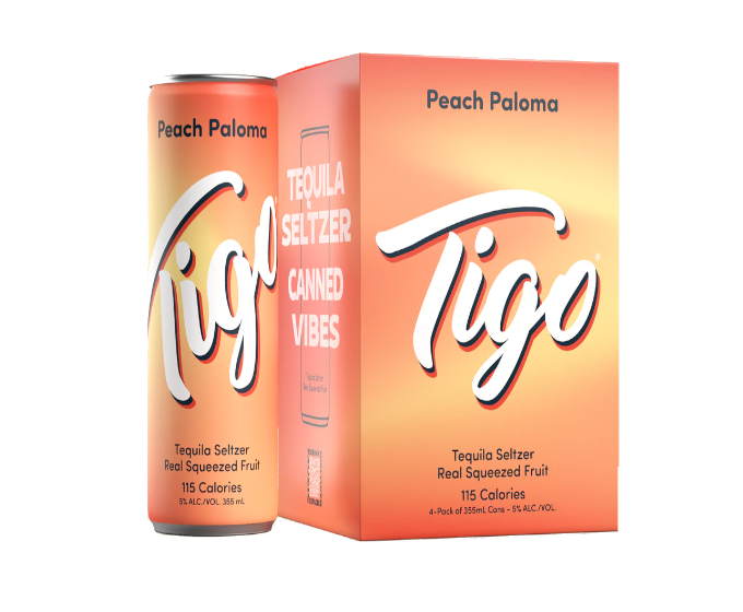 Tigo Peach Paloma Tequila 355ml 4-Pack Can (DNO P4)