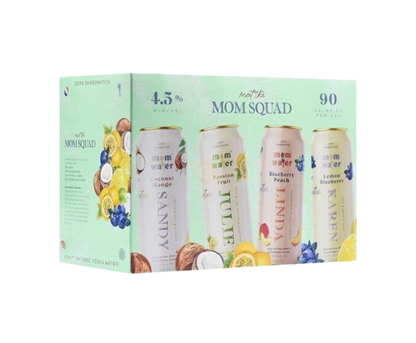 Mom Water Mom Squad Vacation Mode Variety Pack 12oz 8-Pack Can