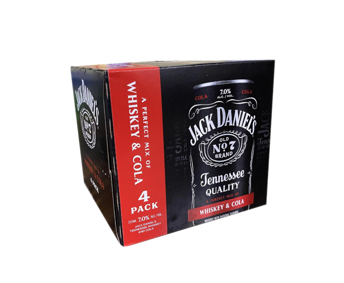 Jack Daniels Tennessee Whiskey & Cola 12oz 4-Pack Can (DNO P2)
