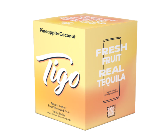 Tigo Pineapple Coconut Tequila 355ml 4-Pack Can (DNO P4)