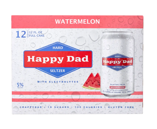 Happy Dad Hard Seltzer Watermelon 12oz 12-Pack Can