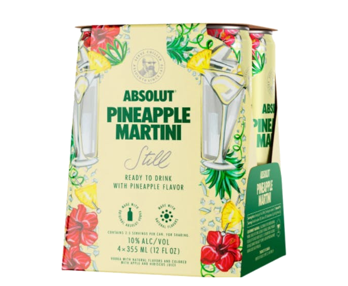 Absolut Pineapple Martini Still 12oz 4-Pack Can