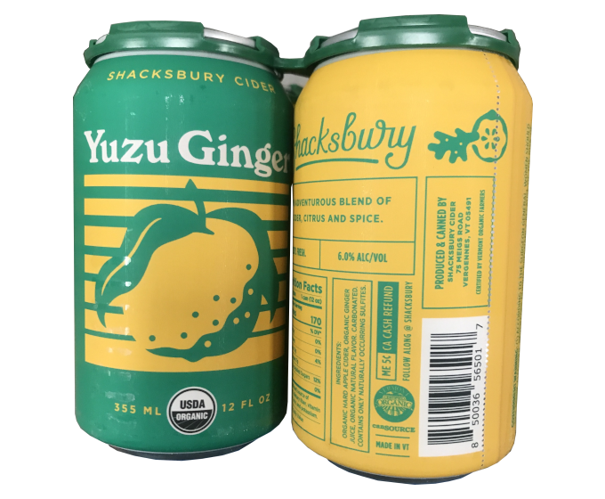Shacksbury Cider Yuzu Ginger 12oz 4-Pack