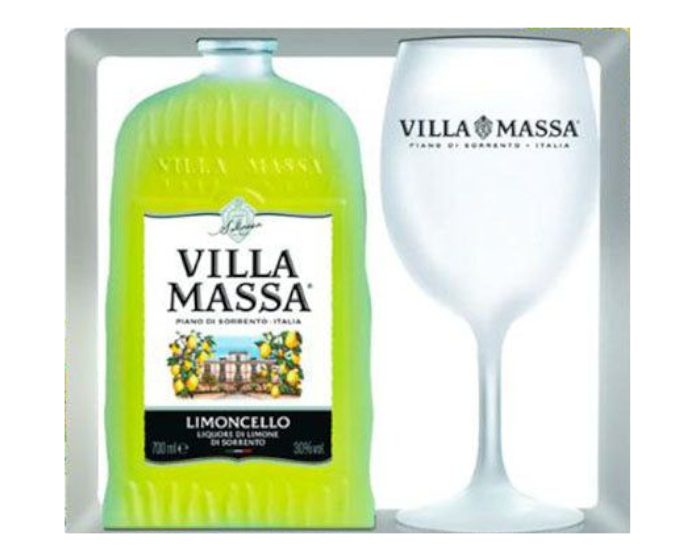 Villa Massa Limoncello 750ml (With Tonic Glass)