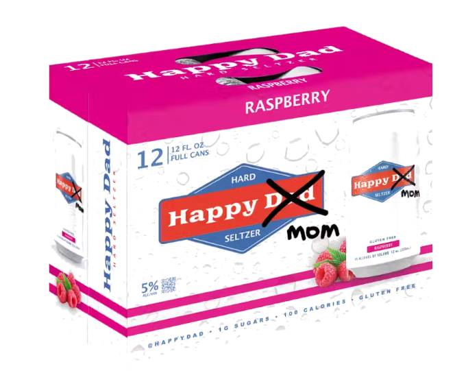 Happy Dad Hard Seltzer Happy Mom Raspberry 12oz 12-pack