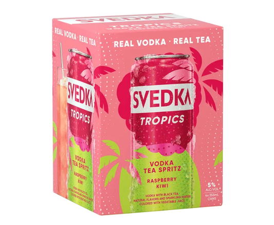 Svedka Tropics Raspberry Kiwi Vodka 355ml 4-Pack Can