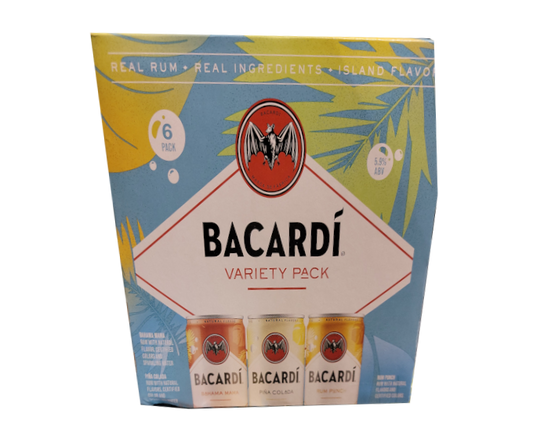 Bacardi Mix Variety Pack 355ml 6-Pack Can (Rum/Bah/Pina)